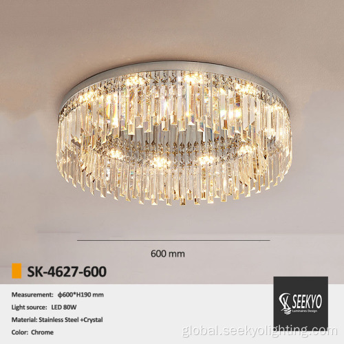 Led Ceiling Light Modern Stainless Steel Crystal Modern LED Ceiling Light Manufactory